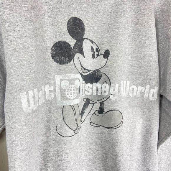 Hanes Women's Gray Walt Disney World Crew Neck Pullover Fleece Sweatshirt Size S - Picture 2 of 5